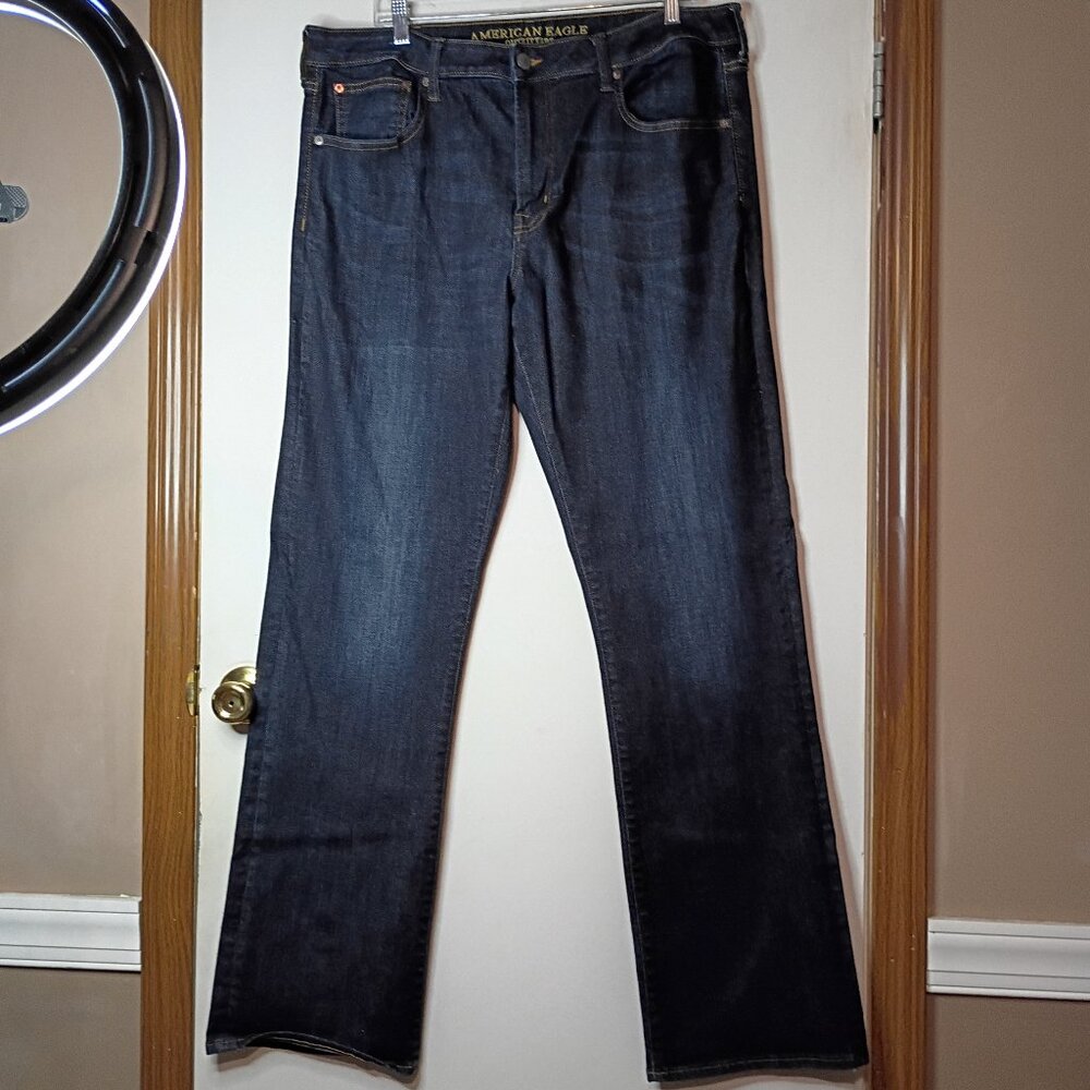 American Eagle Extreme Flex Classic Bootcut Jeans Men's 38x36 Dark Wash Denim